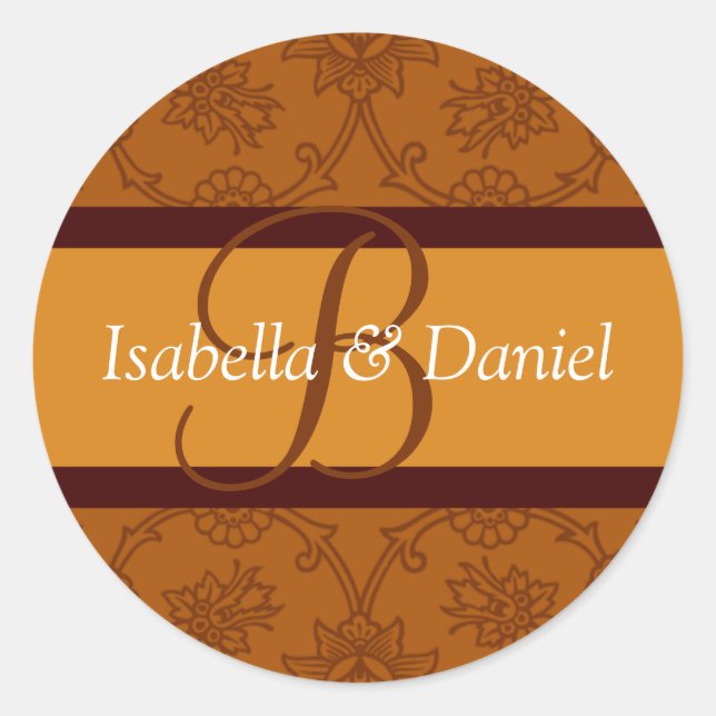 B Monogramme für Umschlag Aufkleber (Vorderseite)