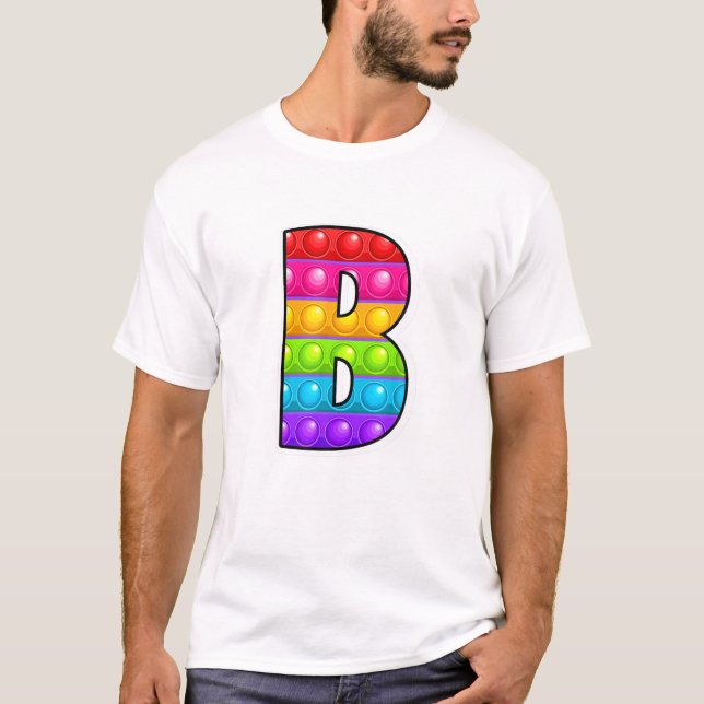 B Niedliche Hauptstadt Letter B Alphabet Funny Pop T-Shirt (Vorderseite)