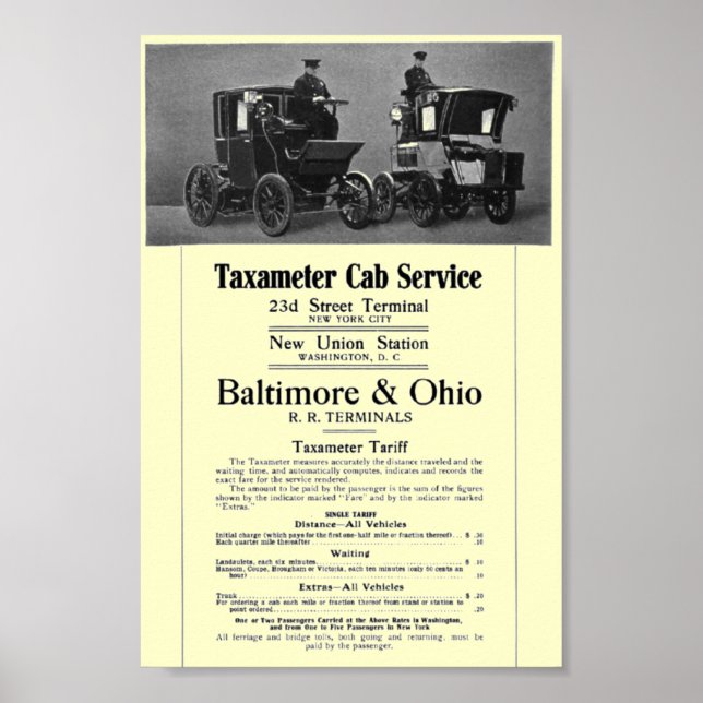 B+O BahnTaxameter Taxameter 1908 Poster (Vorne)