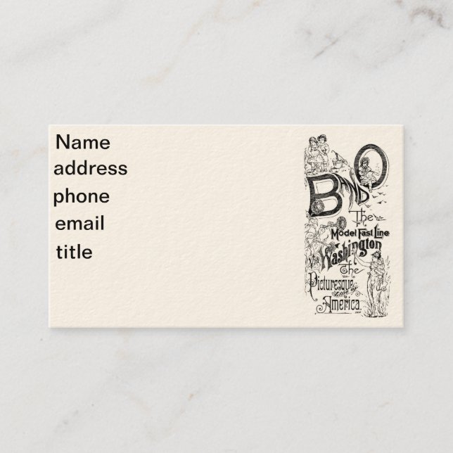 B&O Eisenbahn-D Modell-schnelle Linie 1869 Visitenkarte (Vorderseite)