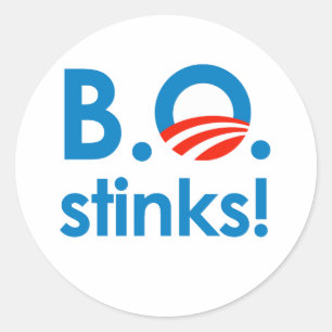 B.O. Gestank/Anti-Obama Runder Aufkleber