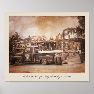 B.O.'s Fishwagon Key West Poster