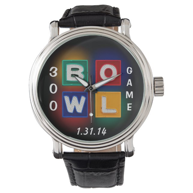 B O W L 300 Perfect Game Armbanduhr (Vorderseite)
