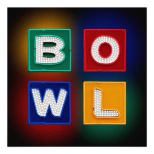 B O W L, Bowling-Wandkunst Fotodruck