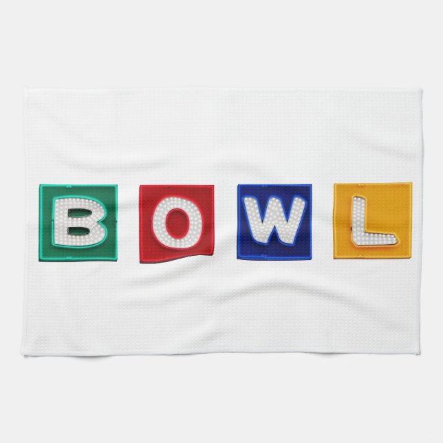 B O W L Buchstaben Geschirrtuch (Horizontal)