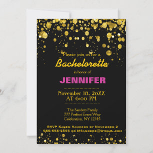 B PARTY Schwarz und Gold Einladung