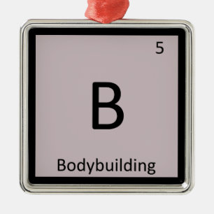 B - Periodische Tabelle der Bodybuilding für Sport Silbernes Ornament