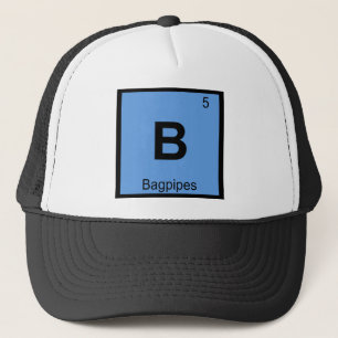 B - Periodisches Tabellensymbol der Bagpipe Music  Truckerkappe