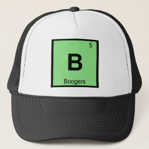 B - Periodisches Tabellensymbol der Boogers Chemis Truckerkappe
