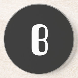 "B-", Rotes u. weißesKaromonogramm auf Weiß Untersetzer