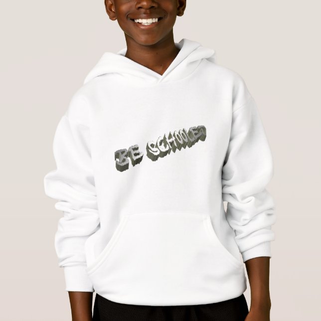 B Schooled Gray-white Hoodie (Vorderseite)