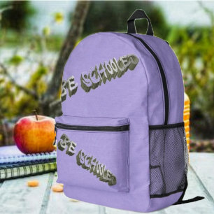 B Schooled Gray-Wht Bedruckter Rucksack