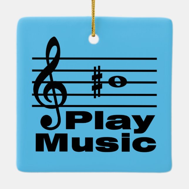 B Sharp Musical Notation Keramikornament (Rückseite)