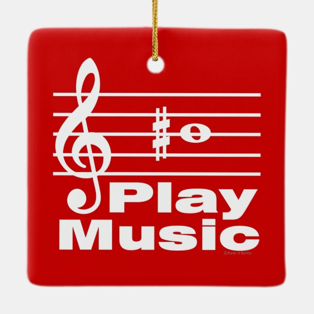 B Sharp Musical Notation Keramikornament (Rückseite)