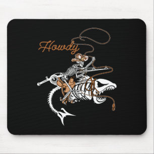 B Skeleton Howdy Lazy Halloween Costume Co Mousepad