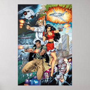 B@stard Stew Action Comic Art von Al Rio Poster