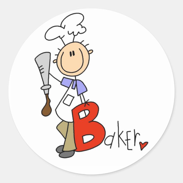 B steht für Baker Runder Aufkleber (Vorderseite)