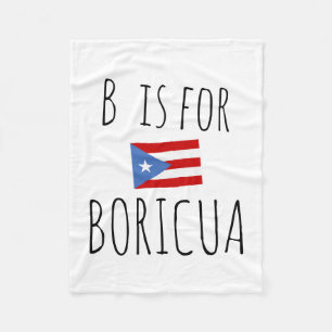 B steht für Boricua Babydecke Puerto Rico Fleece