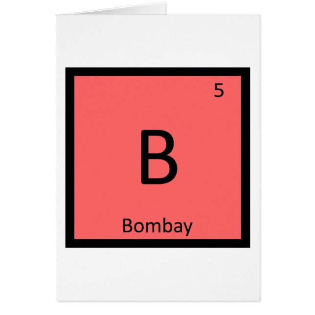 B: Symbol für das Chemieelement Bombay Cat India (Vorne)