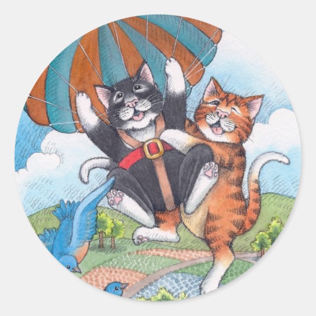 B & T #57 Fallschirm-Sticker Runder Aufkleber (Vorderseite)