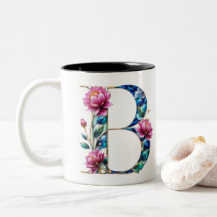 B Tasse für Kaffee - Blumendesign