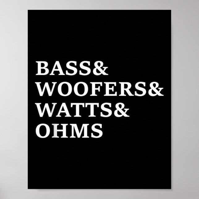 B und Woofers Car Audio Funny T Shirt Poster (Vorne)