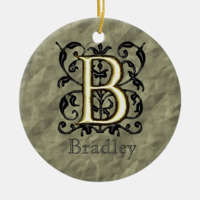 B - Vintages Monogramm Keramikornament (Vorne)