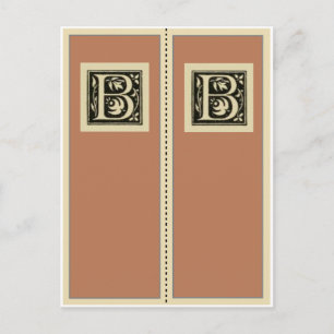 B-Vintages Monogramm-Lesezeichen Postkarte