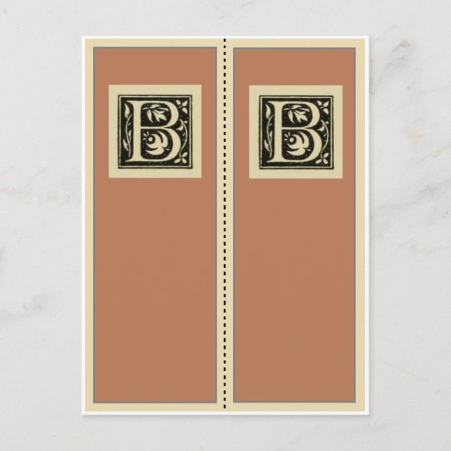 B-Vintages Monogramm-Lesezeichen Postkarte (Vorderseite)