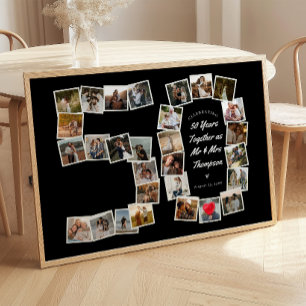 B & W 50. Jubiläum 50 Jahre Fotocollage Poster