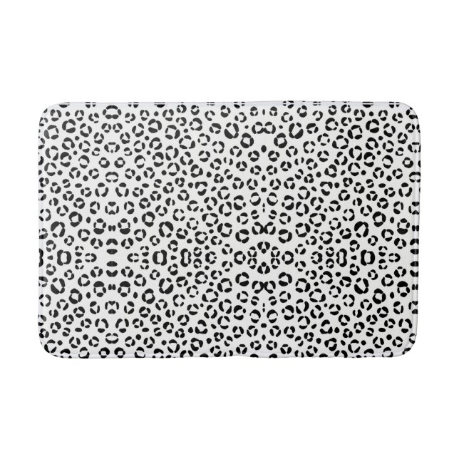 B&W Animal Print Sherpa Blanket Badematte (Vorderseite)