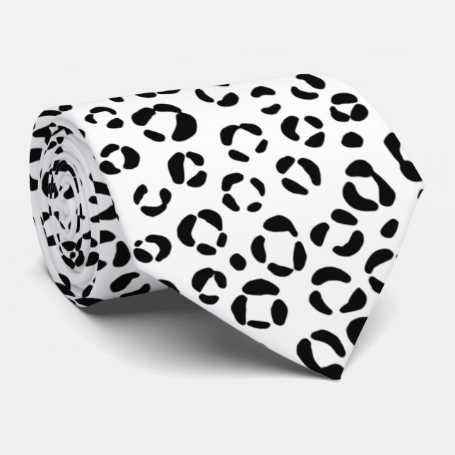 B&W Animal Print Sherpa Blanket Krawatte (Gerollt)