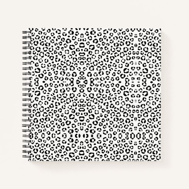 B&W Animal Print Sherpa Blanket Notizbuch (Vorderseite)