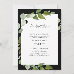 B/W Aquarellgrün Die Nacht davor Einladung