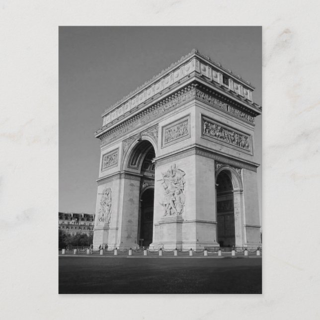 B&W Arc de Triomphe 3 Postkarte (Vorderseite)
