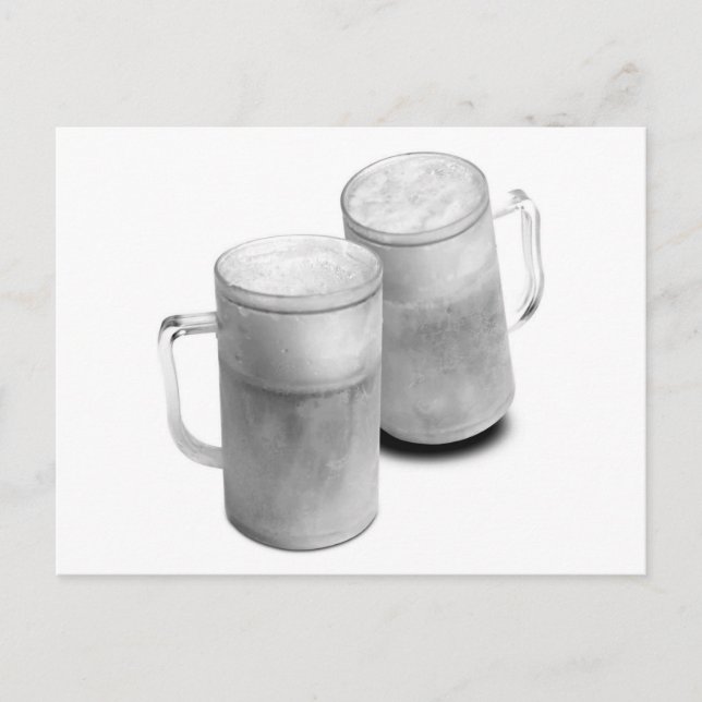 B/W Bier-Tasse Postkarte (Vorderseite)