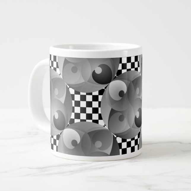B/W Bilanz von Kenneth Yoncich Jumbo-Tasse (Vorderseite Links)