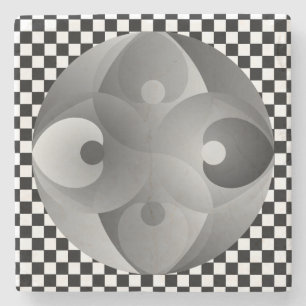 B/W Bilanz von Kenneth Yoncich Steinuntersetzer