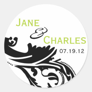 B&W Bride und Groom Graphic Sticker