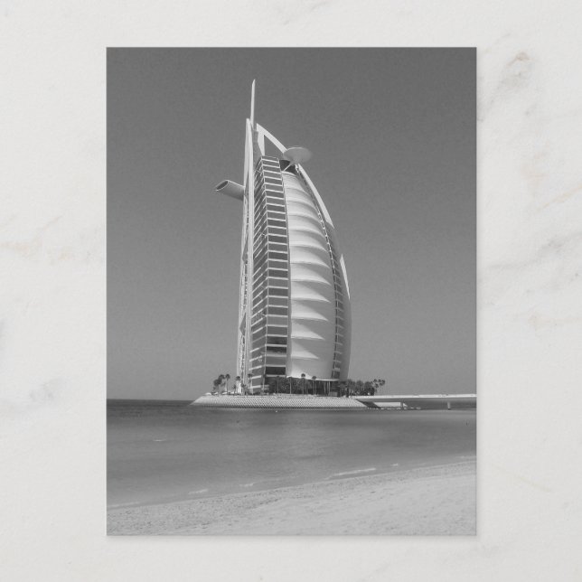 B&W Burj Al Arab Postkarte (Vorderseite)