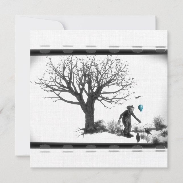 B&W Clown - Türkisballon - Alter Baum - Ravens (Vorderseite)