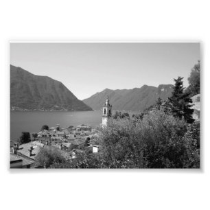 B&W Como Lake Fotodruck