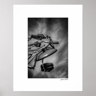 B&W County Fair Ride Poster Druck
