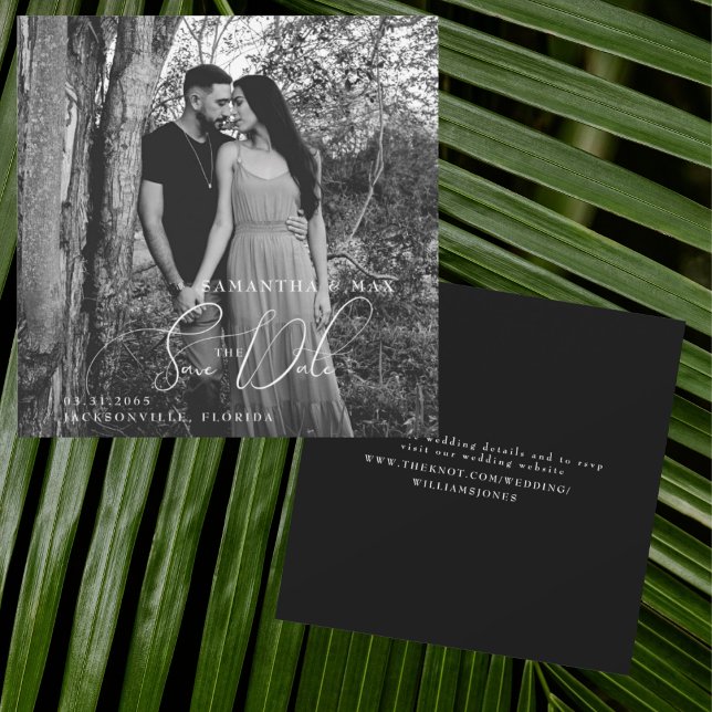 B/W Couple Foto Square Save the Date (Von Creator hochgeladen)