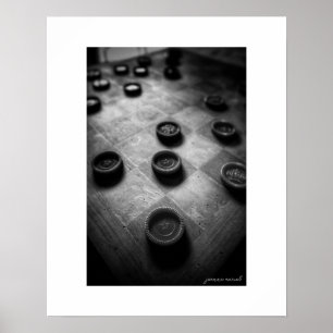 B&W-Dambrett-Americana-Plakatdruck Poster