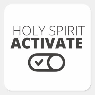 B/W Das Symbol "Heiliger Geist" aktiviert das Symb Quadratischer Aufkleber