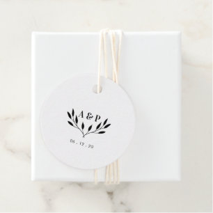 B & W   Einfaches modernes Hochzeits-Dankeschön-Ge Geschenkanhänger