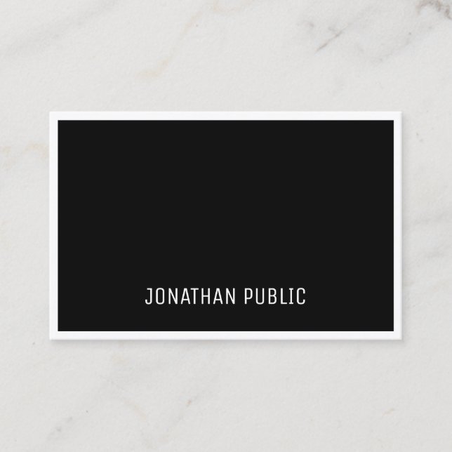 B&W Elegant Schwarz-weiß Einfach Beruflich Visitenkarte (Vorderseite)