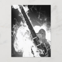 B&W Flaming Guitar