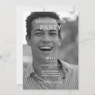 B/W Foto Graduation Party Einladung